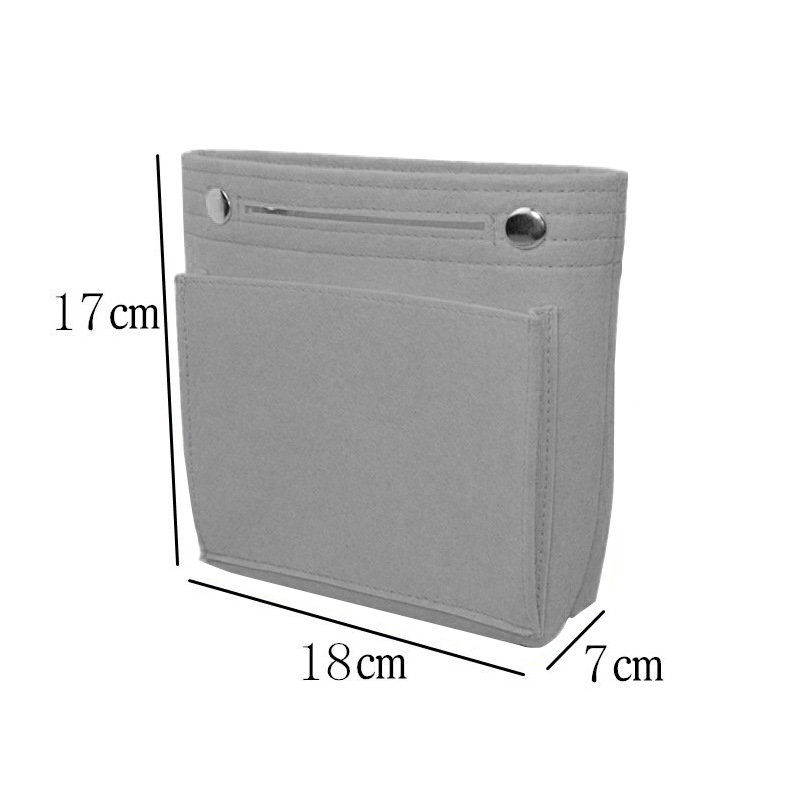 Picture of Factory wholesale felt cosmetic bag multi-functional Women's Travel liner bag large capacity felt snap storage bag