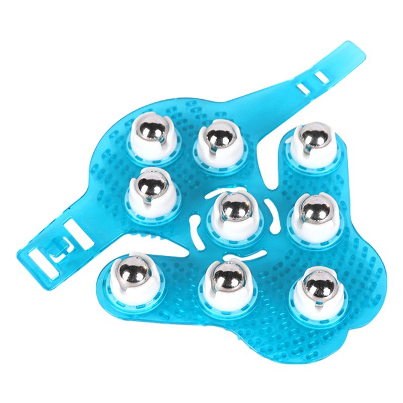 Nine-Bead Massager Manufacturer Spot Straight Hair Palm Rotating Magnetic Beads Steel Beads Household Meridian Massager Muscle Relaxation