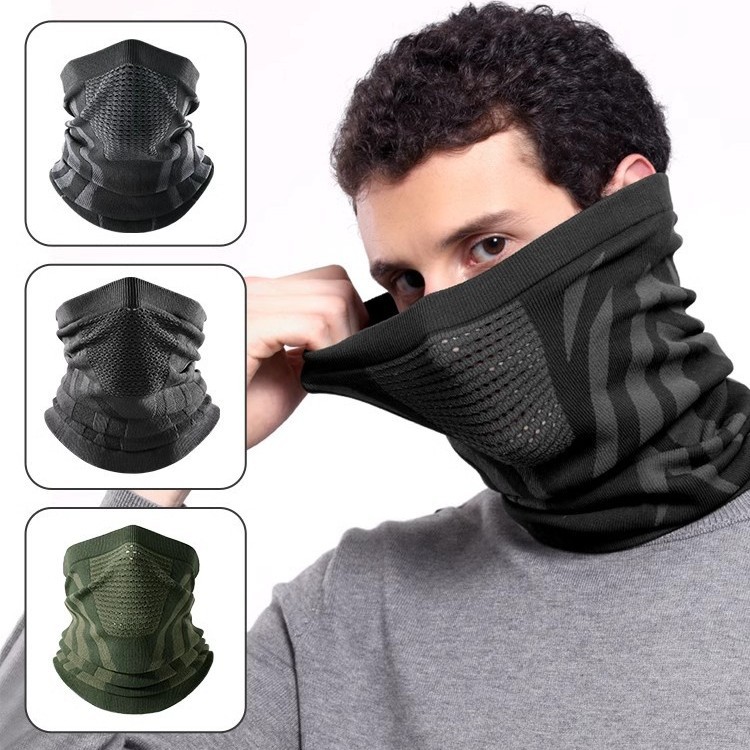 Winter Scarf High Elastic Mask Men's High Elastic Warm Outdoor Cold-proof Scarf Women's Cycling Sports Windproof Winter Necker