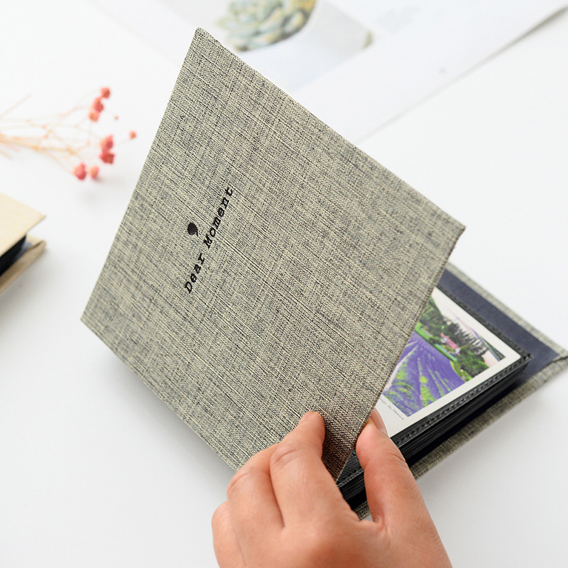 Picture of Wholesale plain cotton linen loose-leaf PP photo album photo album movie ticket storage postcard 3 inch 5 inch