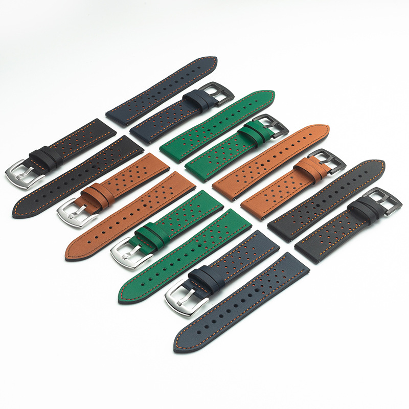 Substitute Huawei Smart Watch Strap Hole Retro Leather Quick-release Strap 22mm for Apple iwatc