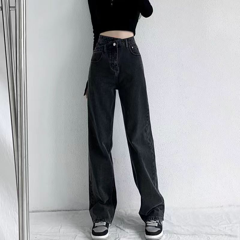 Picture of Wide Leg Jeans Women's Autumn 2024 New Loose Casual High Waist Straight Tube Design Trendy Trousers