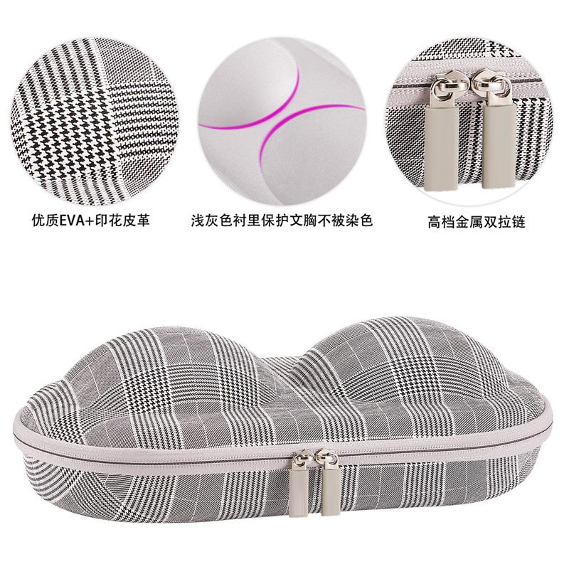 Picture of Eva Cosmetics Bag Stripesd Anti-Pressure Travel Intimates Bra Cosmetics Jewelry Bag Eva Box Can Be Customized with Logo