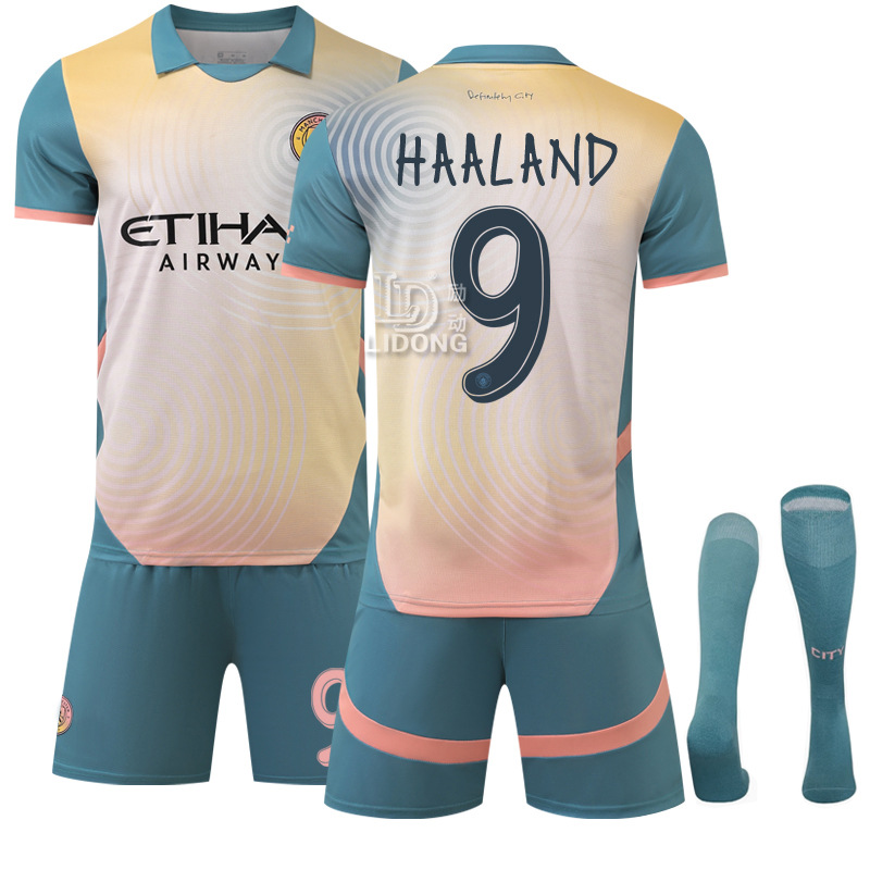 Oasis Band Design Football Uniform No. 9 Haaland 47 Foden 2425 Manchester City Three Away Special Commemorative Edition Jersey