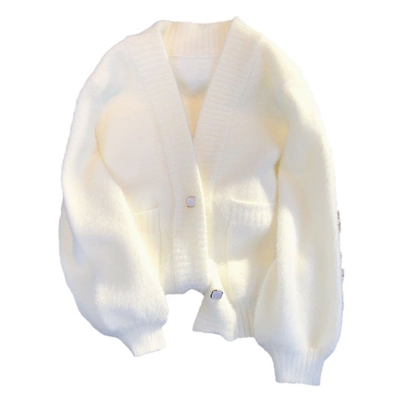 Picture of 2024 New Spring and Autumn Furry Knitted Sweater Cardigan Tops Small Warm Long Sleeve Style Top for Women