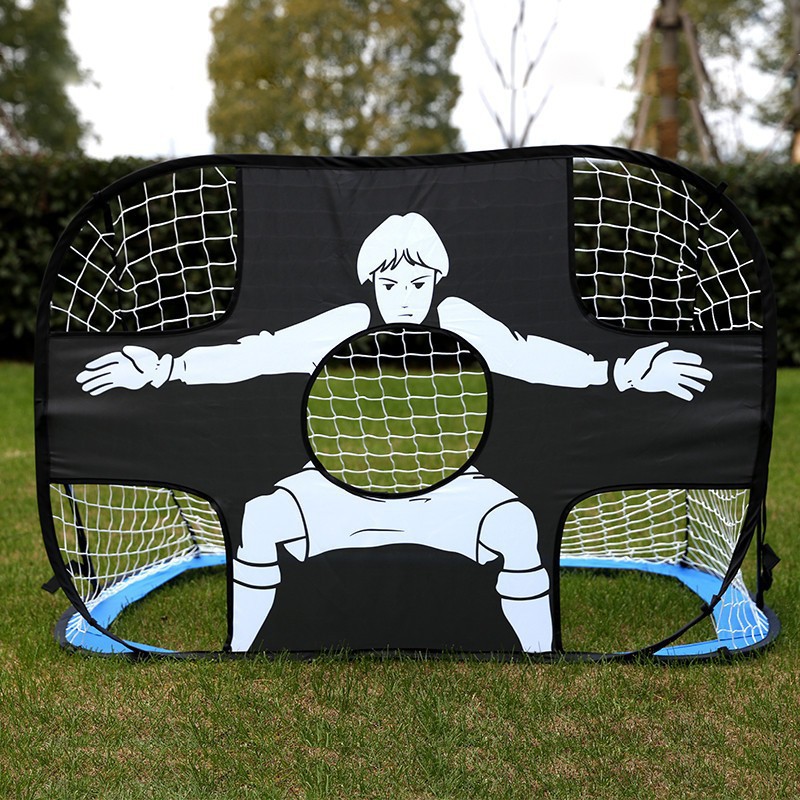 Two-In-One Portable Foldable Mobile Children's Soccer Goal, Soccer and Tennis Rack, Training Toy Ball Rack Storage