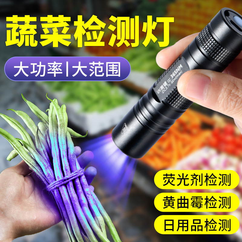 Special detection pen for vegetables, banknote detection, fluorescent agent, blue light identification, anti-counterfeiting, purple light, ultraviolet light, small flashlight
