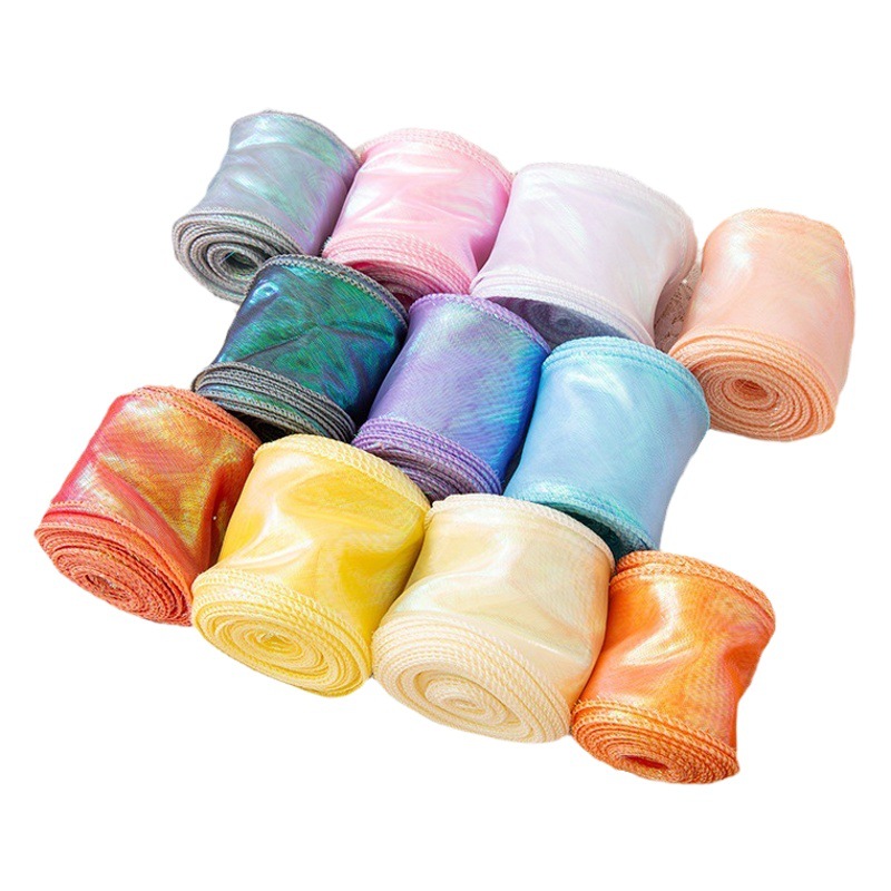 6cm Symphony Mermaid Yarn Pearlescent Ribbon Gift Box Handmade DIY Flower Material Cake Package Bouquet Decoration
