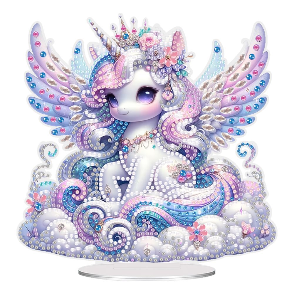 Cross-border New Diamond Painting Unicorn Table Set 5D Gem Embroidery Art Home Office Desktop Decoration