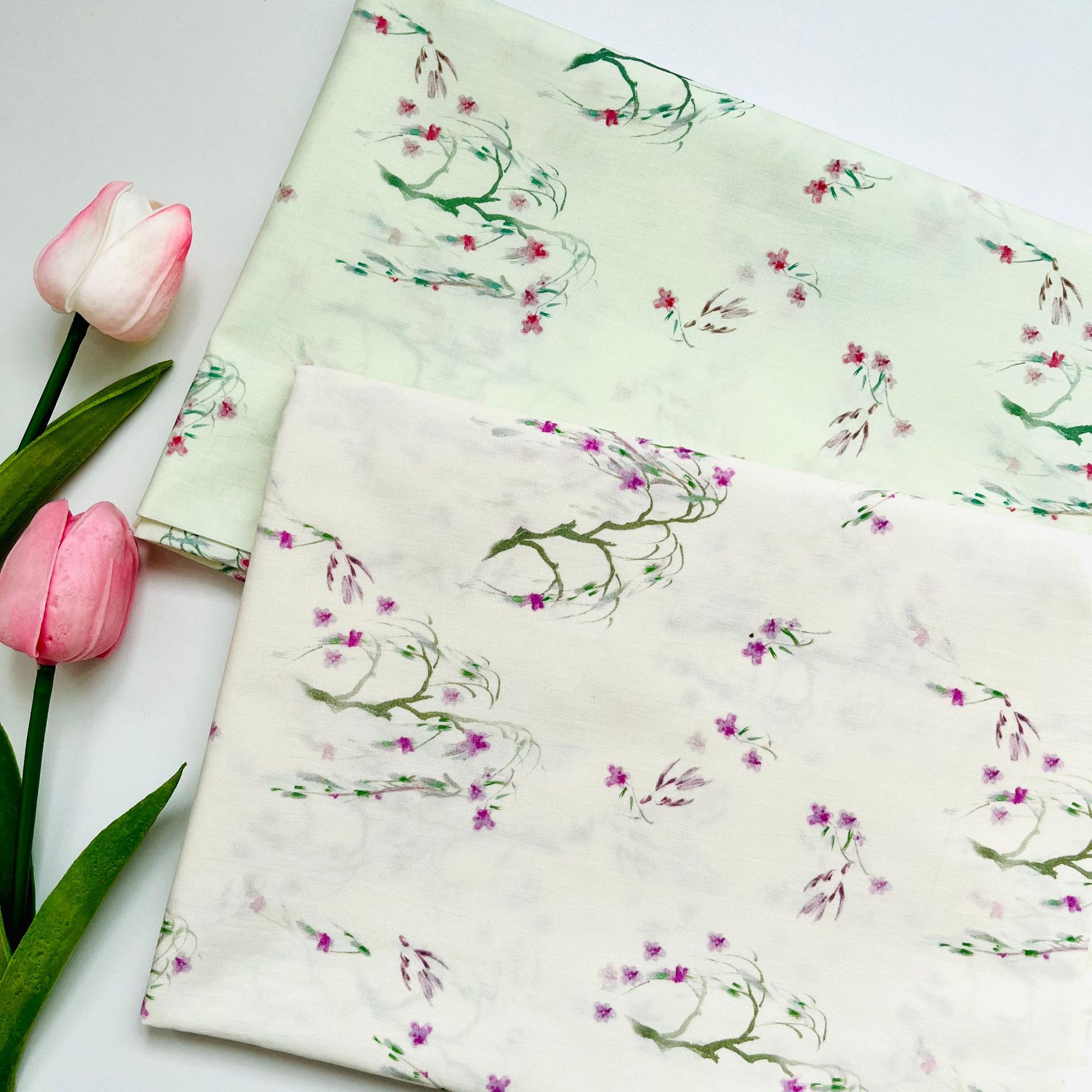Cotton 60 digital printing fabric small floral bags home clothes dress shirt fabric