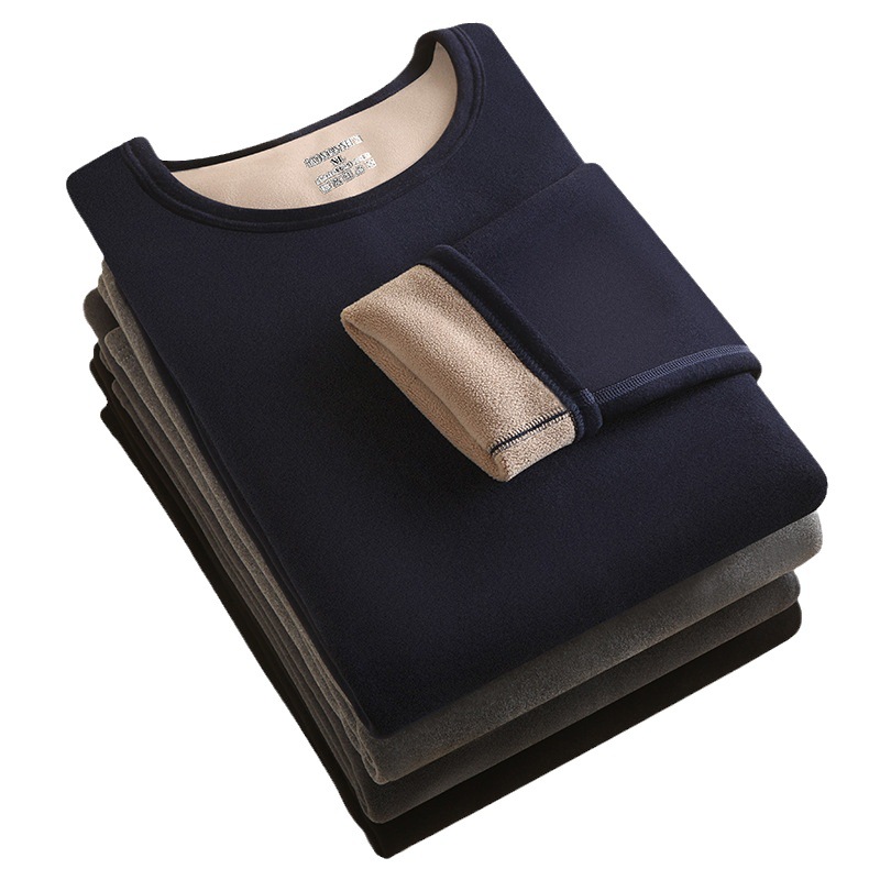 Picture of 2025 Autumn and Winter New Camel Hair Thermal Underwear Men's Velvet Thickened Autumn Clothes Autumn Pants Women's Warm Suit Wholesale