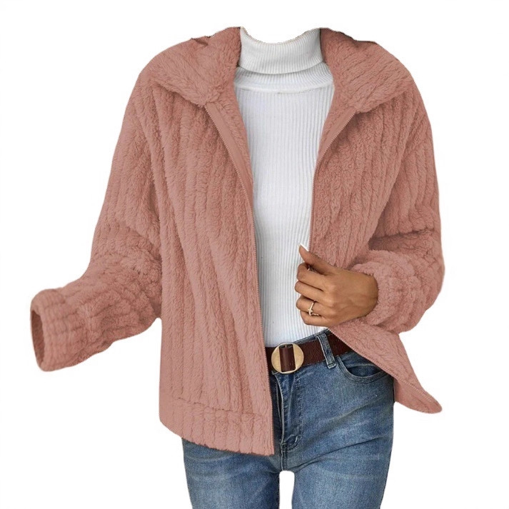 Picture of Amazon Europe and the United States cross-border women's temu2025 autumn and winter new wool plush cardigan lapel short coat