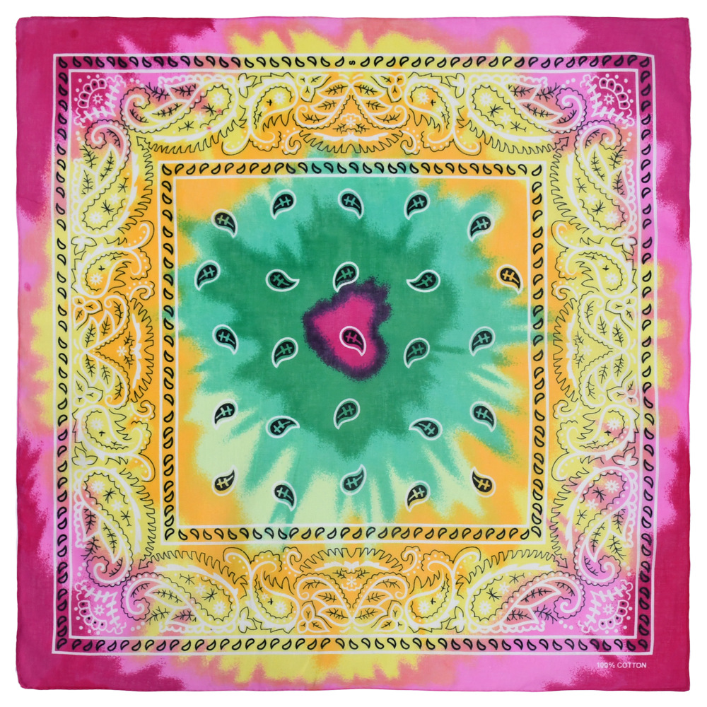 Picture of Europe and the United States outdoor 54*54 gradient tie-dyed cotton headscarf wholesale cross-border cotton seamless printed square bandana