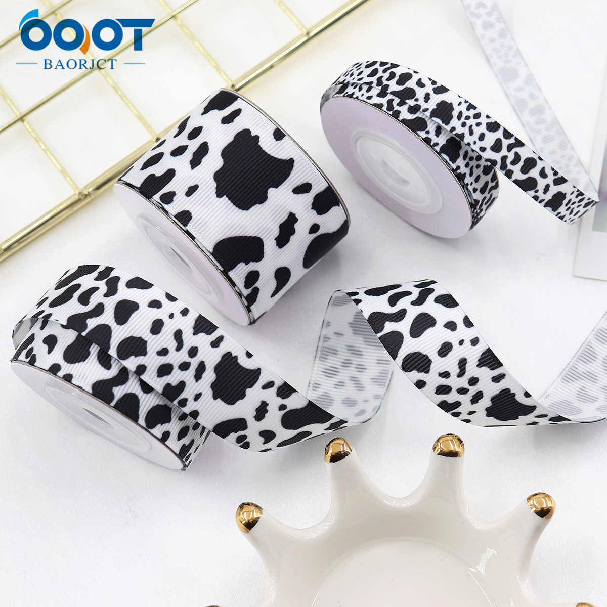 Dairy Ribbon Heat Transfer Rib Ribbon Handmade Garland Gift Box Packaging Farm Party Decoration Ribbon