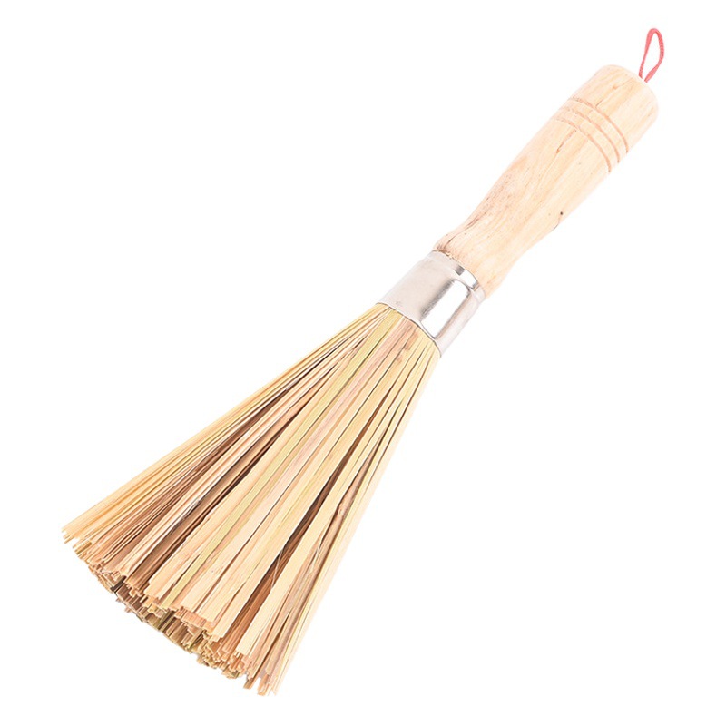 Brush Pot Artifact Handmade Bamboo Brush Old Style Cooking Broom Washing Pot Brush Household Kitchen Oil-free Cleaning Tool