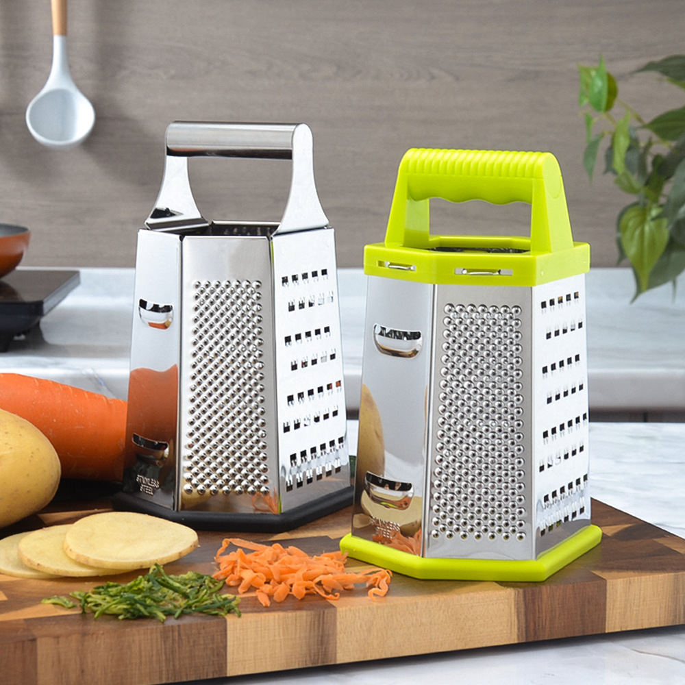 Cross-border Stainless Steel Grater Kitchenware Six-sided Planer Multi-use Vegetable Cutter Potato Cheese Grater