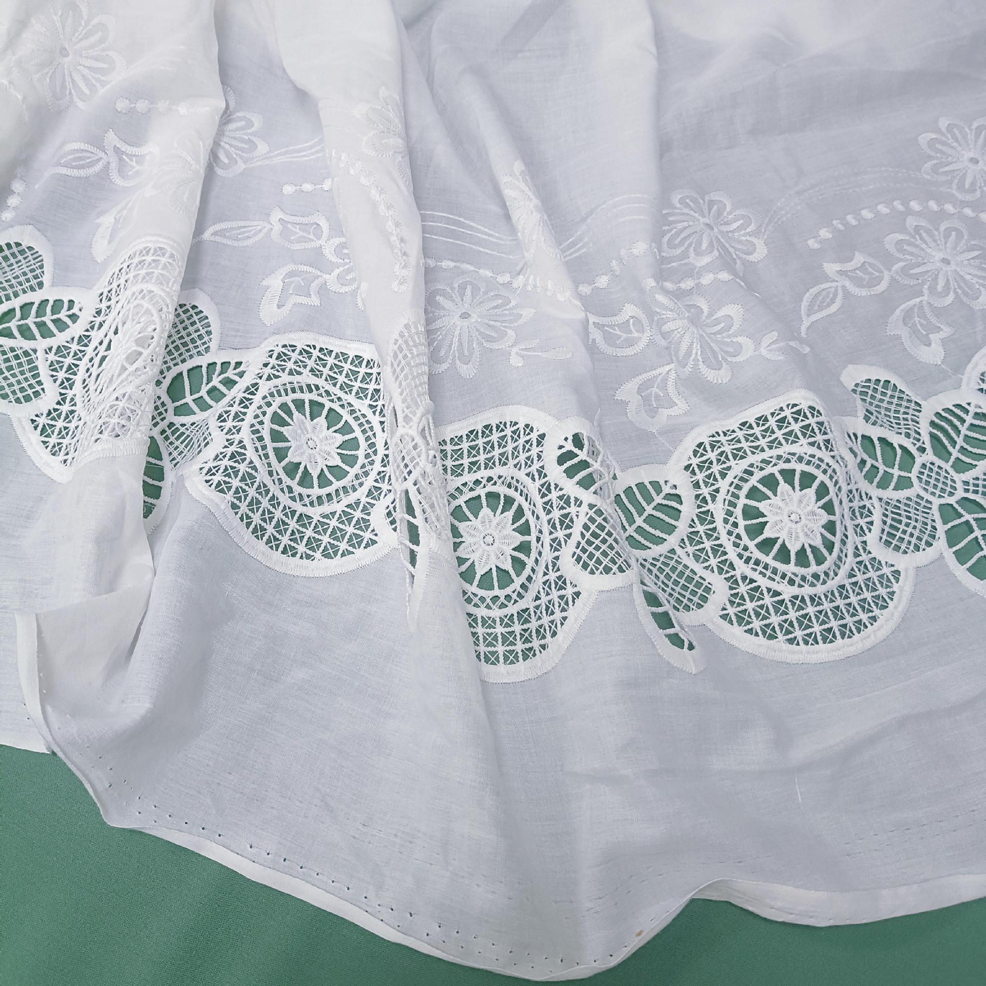 Polyester Embroidered Fabric New Milk Silk Hollow Lace Bilateral Large Flower Skirt Edge Women's Shirt Top Cloth
