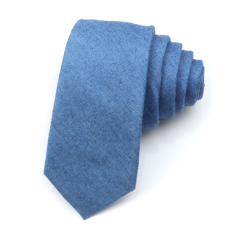 Picture of Cotton and linen tie men's tie casual fashion tie 18 color 6cm ultra narrow tie spot