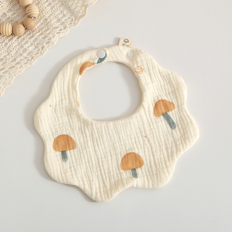 Picture of Han Feng 6-layer cotton gauze petal bib Zou Zou cloth saliva towel 360 degree newborn bib baby anti-spitting milk towel