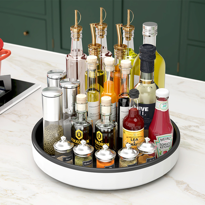 360-degree rotating storage tray multifunctional kitchen rack seasoning seasoning box rack cosmetics household artifact