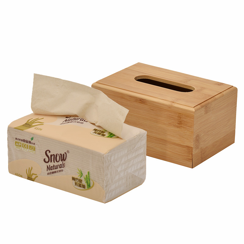 Picture of Creative Advertising Paper Box with Printed Logo Hotel Restaurant Napkin Box Simple Desktop Storage Box Bamboo Tissue Box