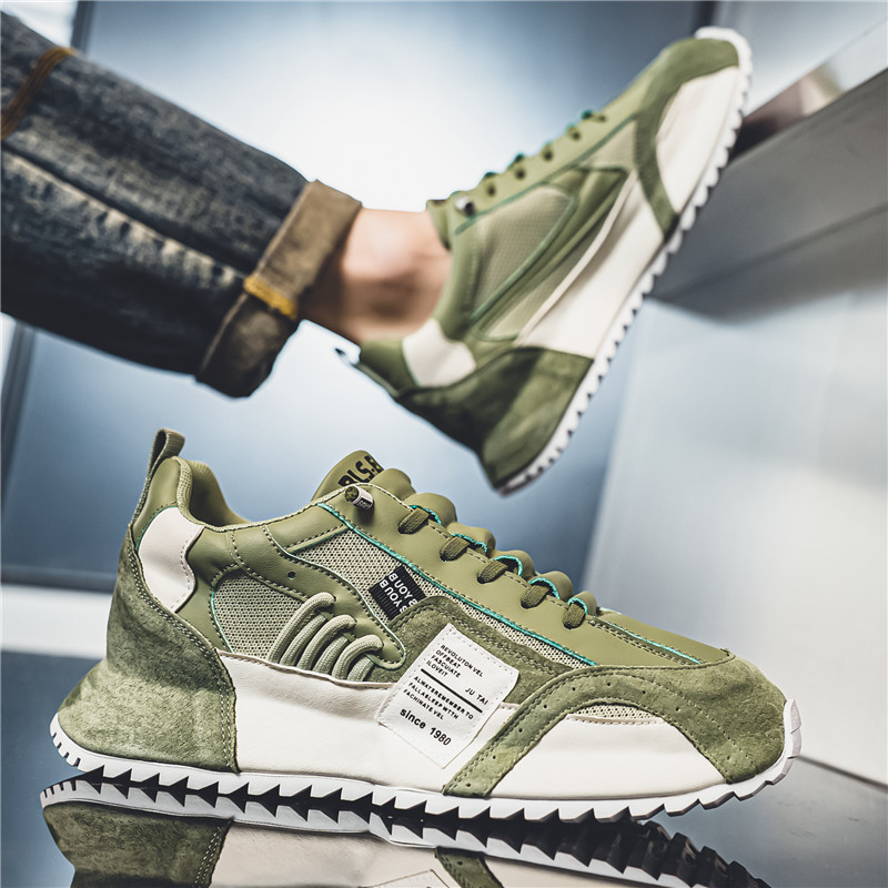 Picture of Spring Mesh Sole Sneakers 2025 New Color Matching Trbottomyy Elastic Band Footwear Breathable Casual Dad Men's Shoes