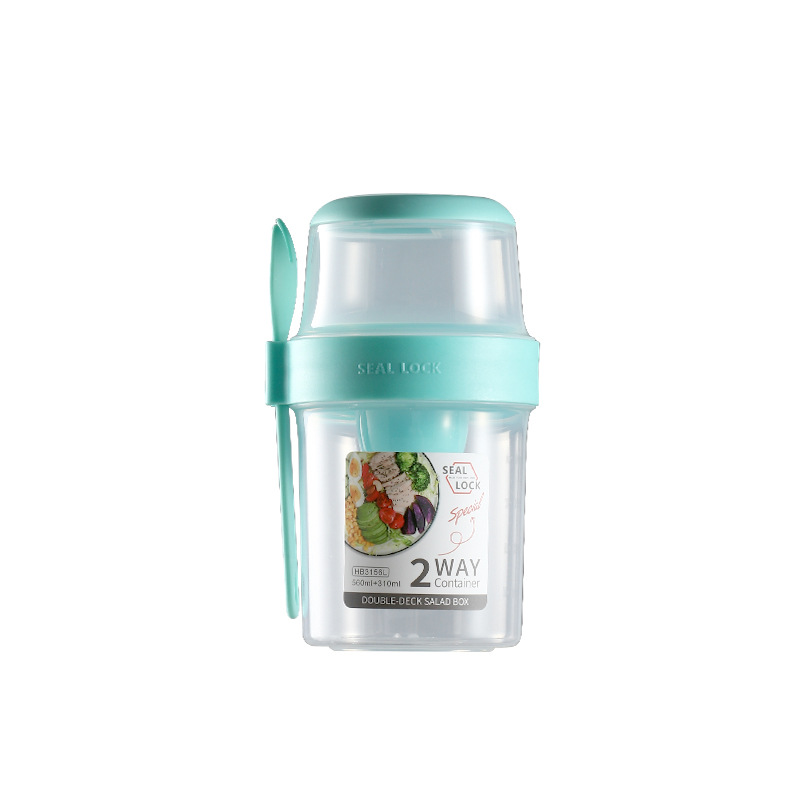 Picture of Portable Breakfast Cup Overnight Oat Cup Fruit Cup with Office worker Universal Sour Cup with Lid with Spoon