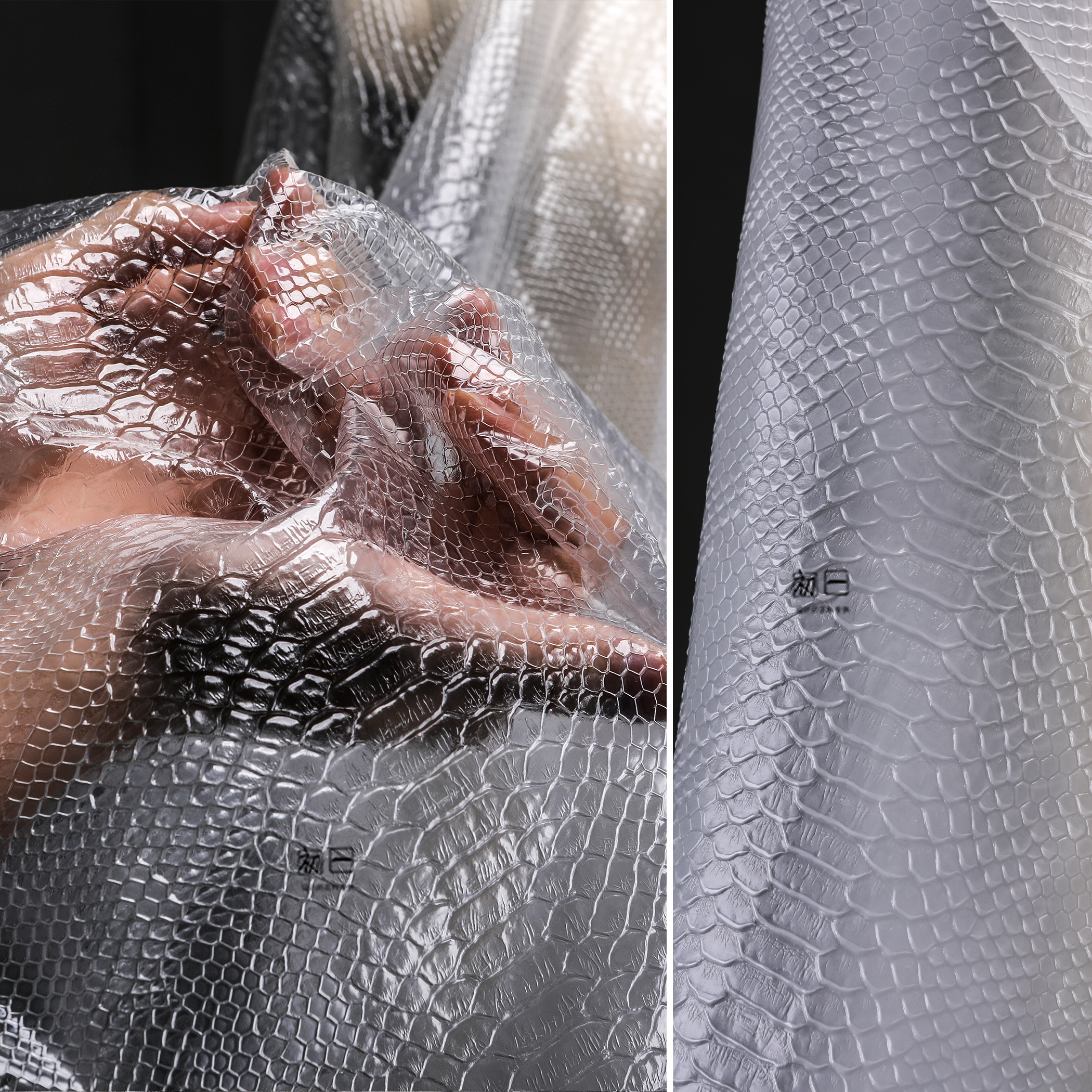 Matte Frosted Bionic Snakeskin Tpu Transparent Water Film Semi-Permeable Creative Jacket Bag Clothing Designer Fabric