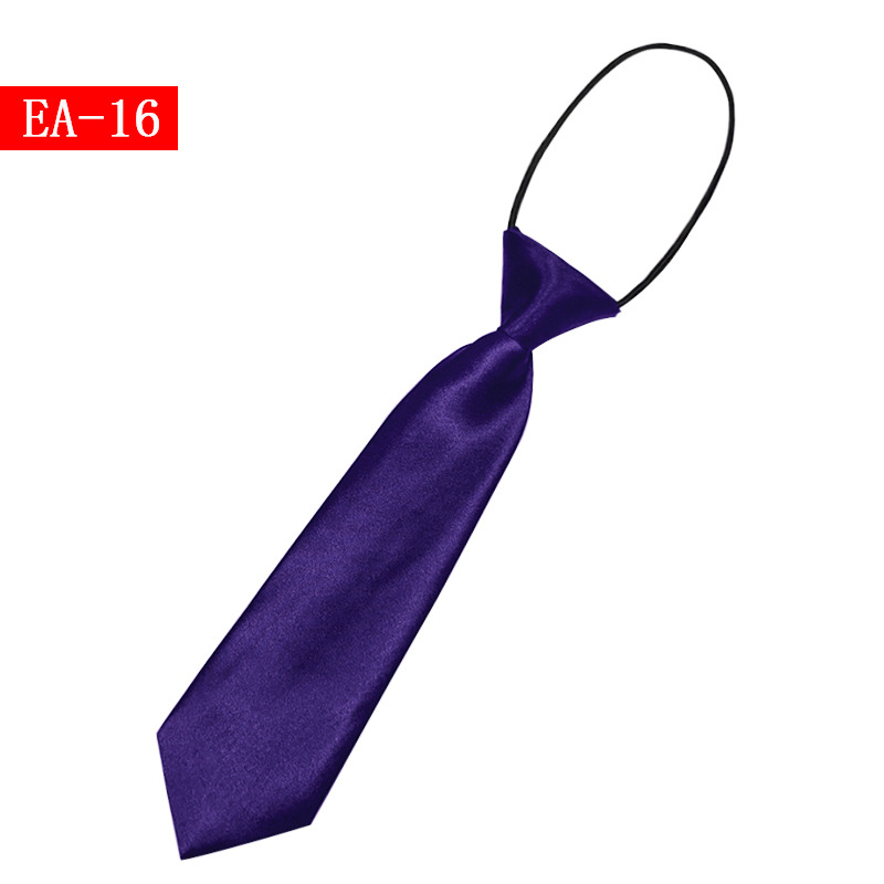 Picture of Children's solid color small tie boys and girls plain color short elastic belt baby children's children Primary School students Shengzhou manufacturers