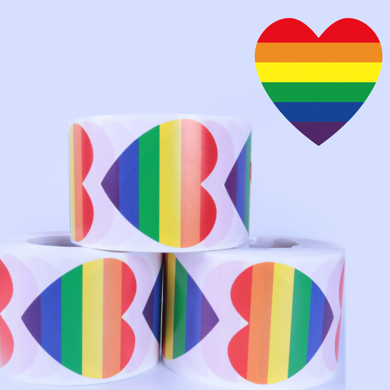 Picture of Heart-Shaped Stickers Roll Lover Gift Colorful Stickers Love Stickers Couple Stickers Holiday Stickers