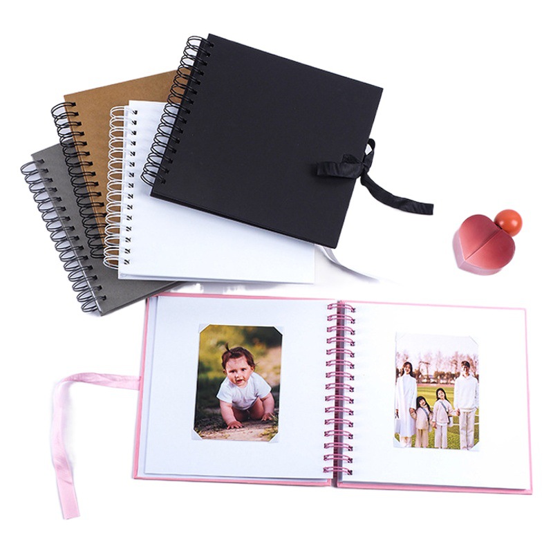 Cross-Border 8inch DIY Handmade Photo Album Coil Photo Album Birthday Wedding Full Moon Travel Graduation Album Wholesale