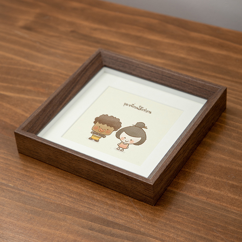 Picture of Wooden Square Small Photo Frame Platform ins Style Mini Photo Frame Ornaments 4 Inch 5 Inch 6 Inch Picture Frame Hollow Photo Frame Wholesale