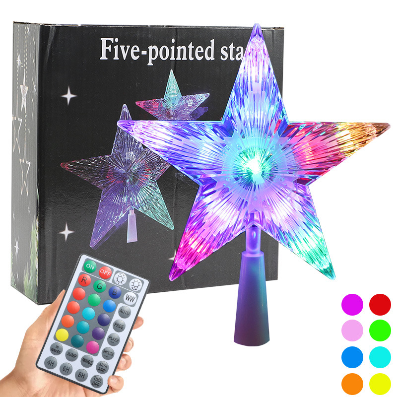 Christmas decoration magic tree top star luminous star shopping mall counter dress five-pointed star shop window layout tree top star