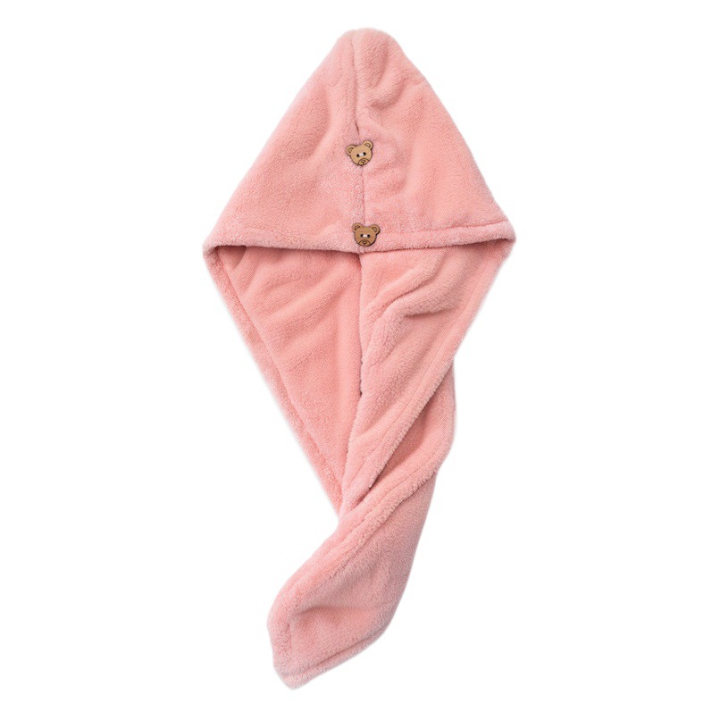 Picture of Cross-border Double-layer Thickened Shower Cap Women's Water Absorbent Quick-drying Cap Coral Fleece Hair Dried Towel Towel Wash Headband Hair Dried Cap