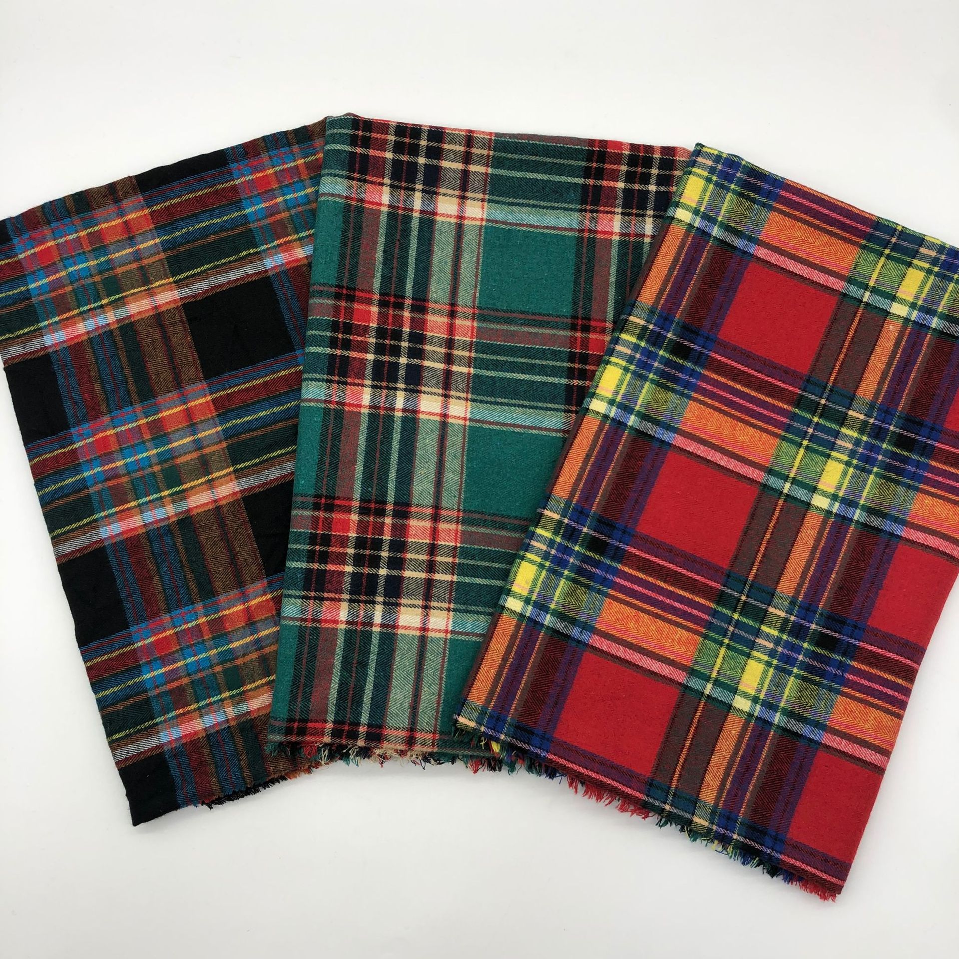 Brinded Plaid Polyester Cotton Shirt dress Fabric 21 Plaid Woven Christmas Decorative Fabric in stock