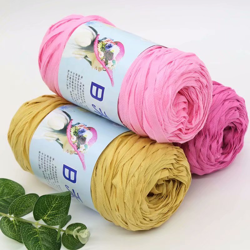Picture of Riwo rattan line summer cool hat knitting hook line Summer hook hat ribbon hand knitting hat line crochet