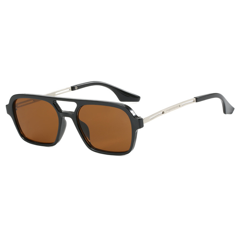 Picture of European and American Aviator Double Beam Sunglasses 2025 New Retro Square Sunglasses Ins Internet Celebrity Personalized Sunglasses