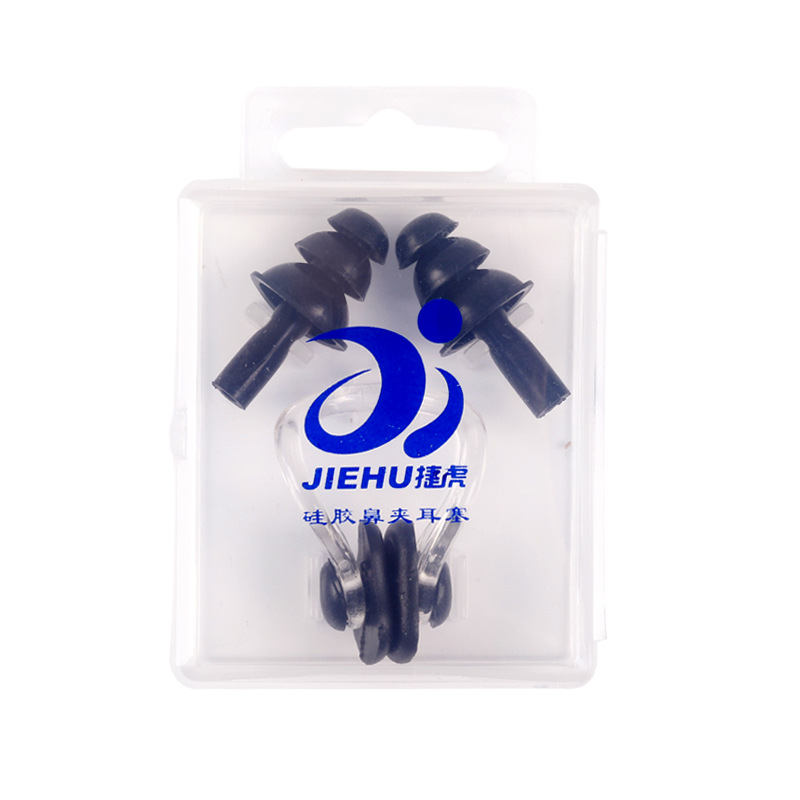 Picture of Silicone nose clip earplugs in stock wholesale swimming earplugs nose clip suit super soft mushroom earplugs nasal plug suit