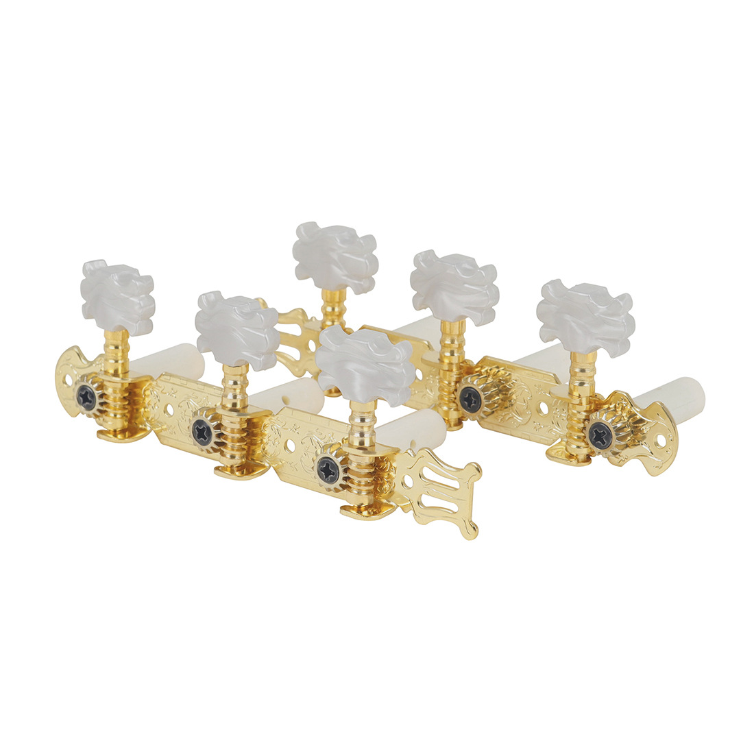 Guitar Accessories Golden Flower Head Classical Guitar String Button Knob Pair Acoustic Guitar Tone Button with Screw