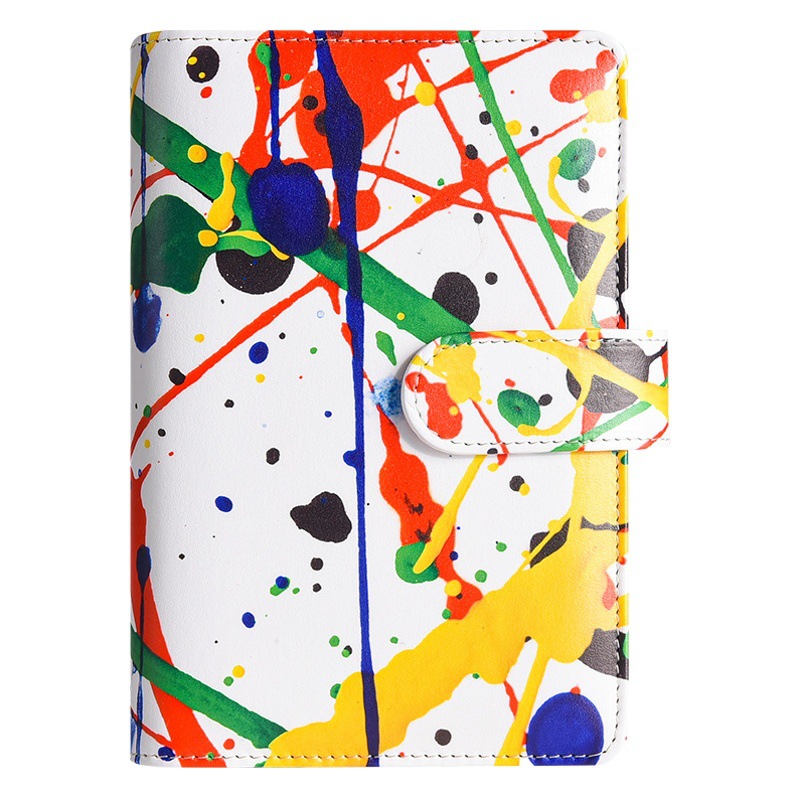 Cross-Border A6 Notebook Loose-Leaf Book Customized Pu Leather Index Sticker Hand Ledger Cash Savings Budget Book Customization