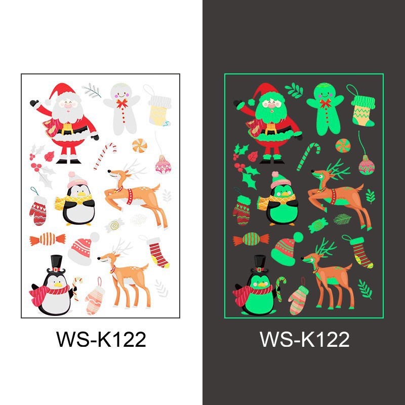 Picture of New Christmas Luminous Tattoo Sticker Children's Cartoon Snowflake Face Decoration Gift Waterproof Sweat Luminous Sticker
