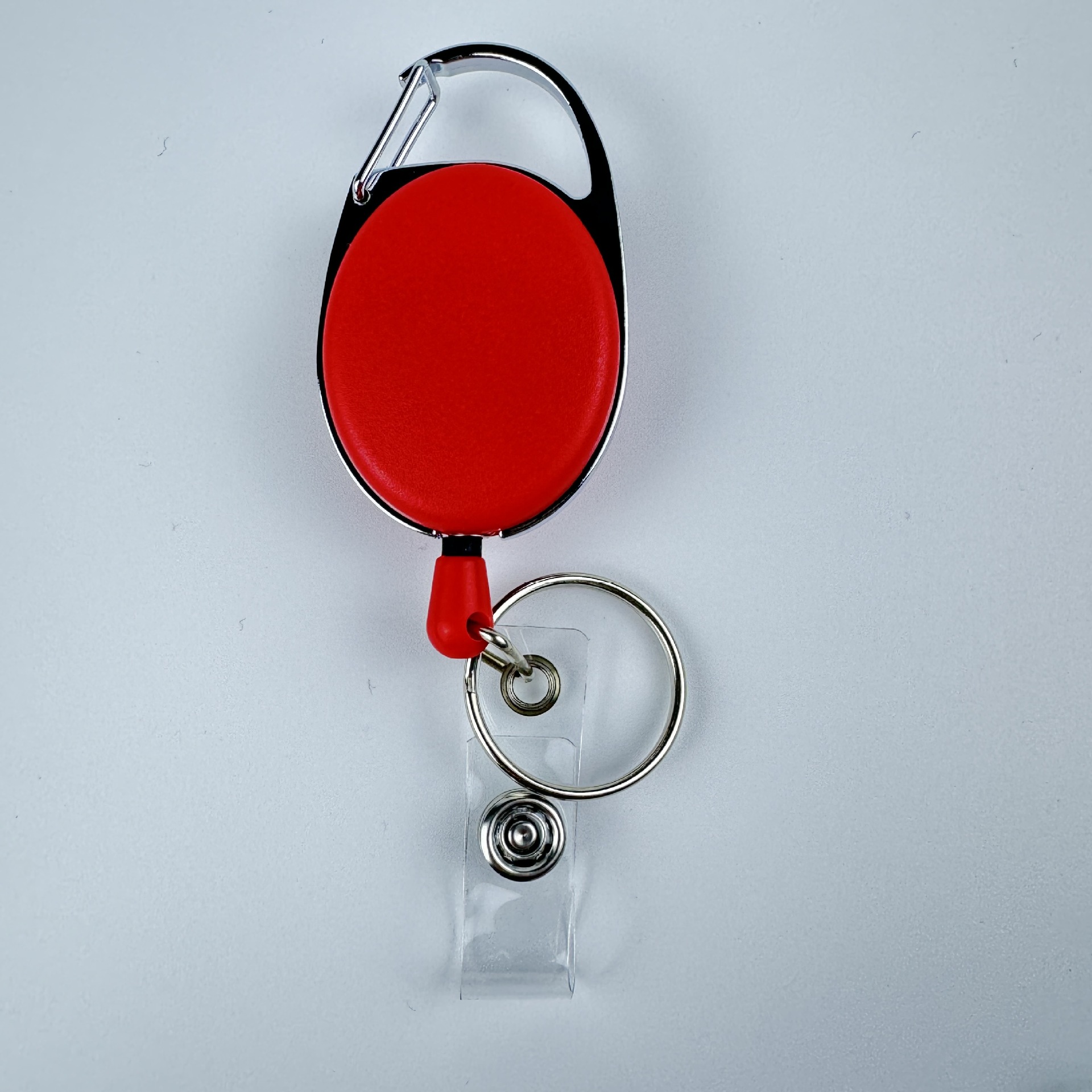 Picture of Oval Outdoor Solid Color Solid Color Easy Pull Buckle Easy Pull Retractable Buckle Wire Pull Cable ID Buckle Retractable Keychain