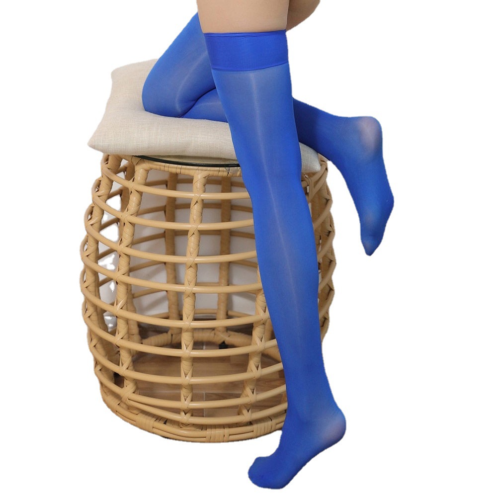 Picture of Oil bright stockings 8d oil light God pants stockings silky sexy red sexy thin blue red reflective knee socks