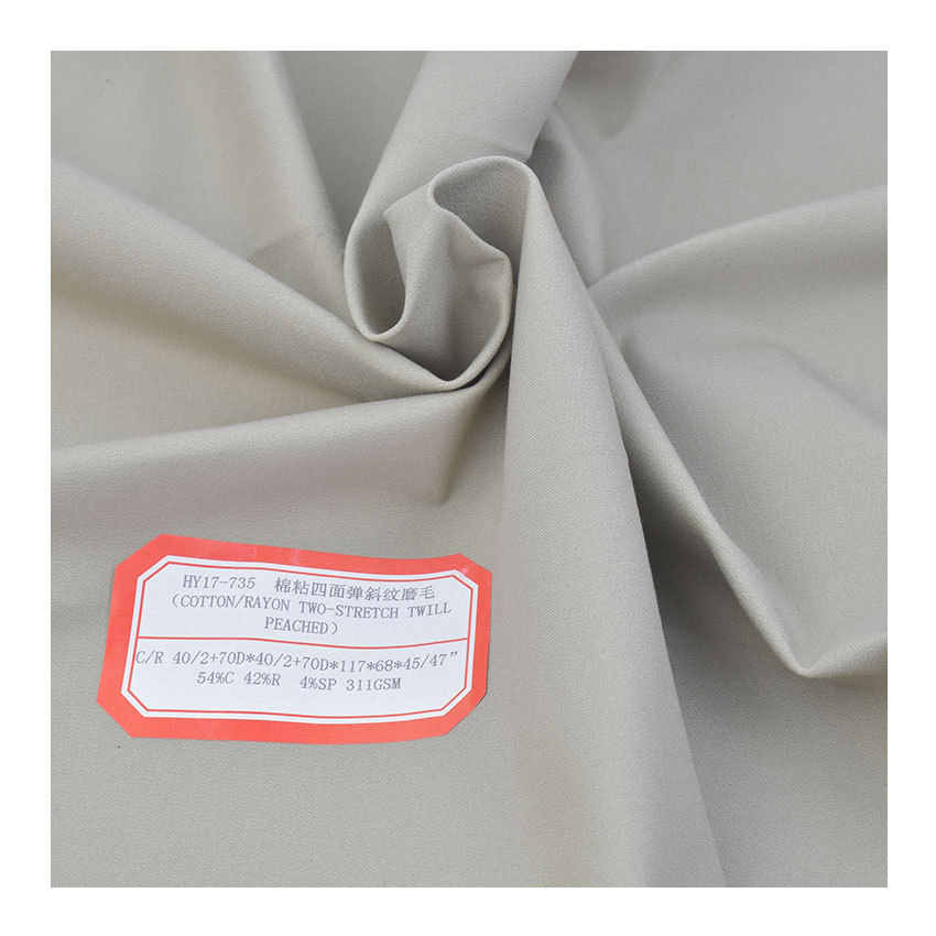 Cotton Sticky Four-sided Elastic Flannel Blended Twill Cotton Viscose Elastic Cloth Front Brushed Fleece