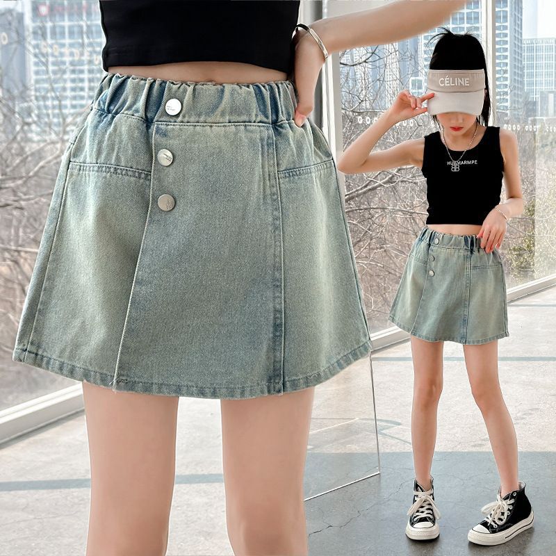 Picture of Denim shorts 2024 new thin large children Korean skirt pants Joker children's short skirt hot pants tide.