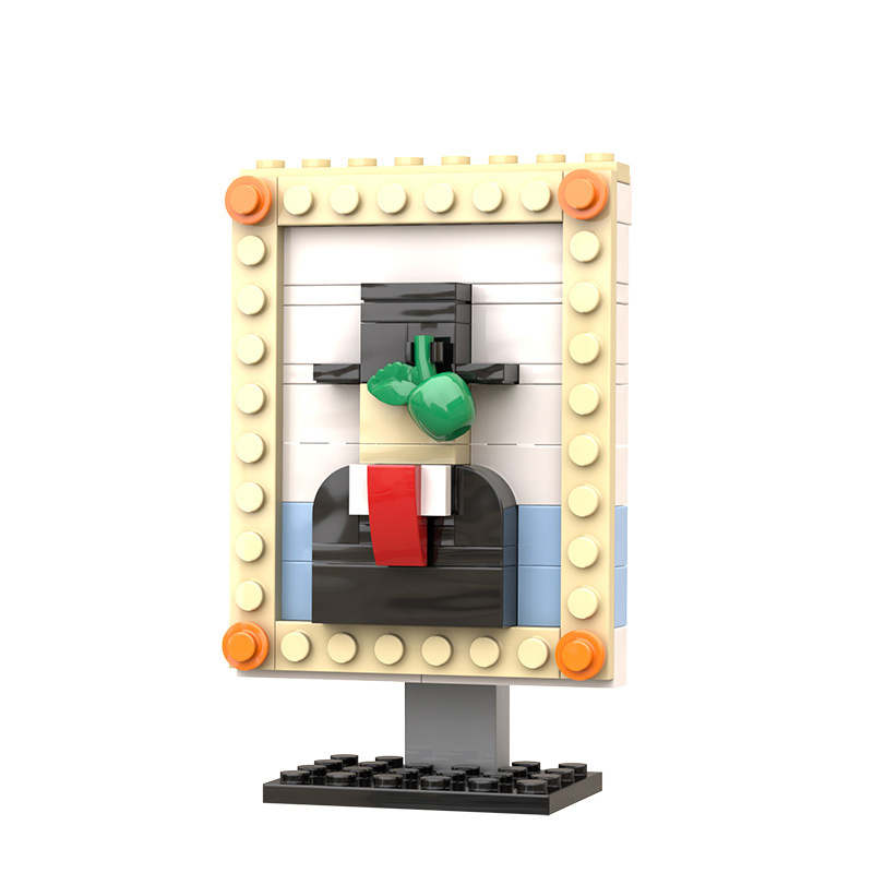 Moc Small Particle Building Blocks Compatible with Lego Insert Set Creative Toys World Famous Paintings Son of Humanity Oil Painting Male