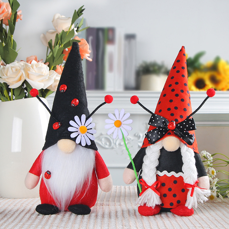 Hong Kong Love Creative Halloween Ladybug Doll Wholesale Christmas Decoration Doll Home Plush Doll Desktop Ornament
