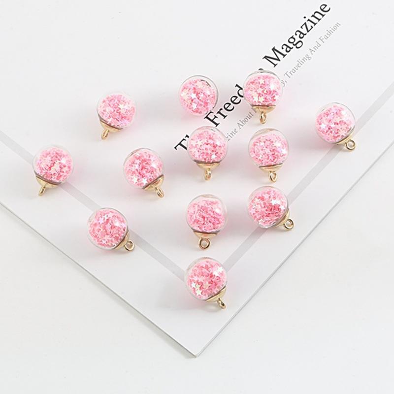 Picture of Cross-border Hot Sale Color Transparent Star Sequins Crystal Glass Ball Pendant DIY Handmade Ear Jewelry Accessories
