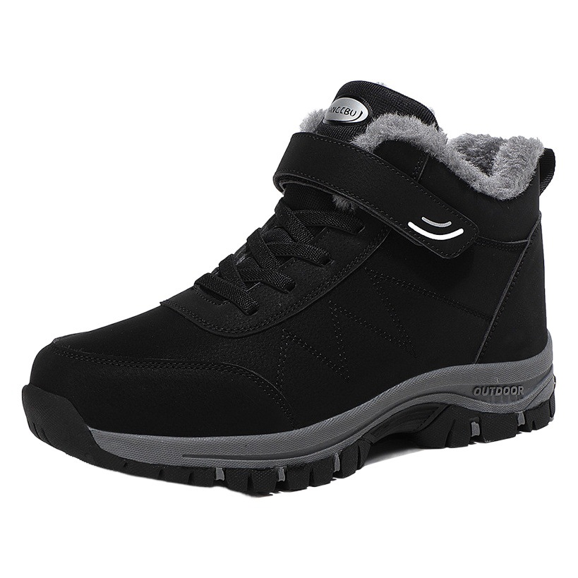 Middle-aged and elderly mother cotton shoes winter warm fleece-lined shoes for the elderly men and women walking shoes snow boots thick-soled casual shoes