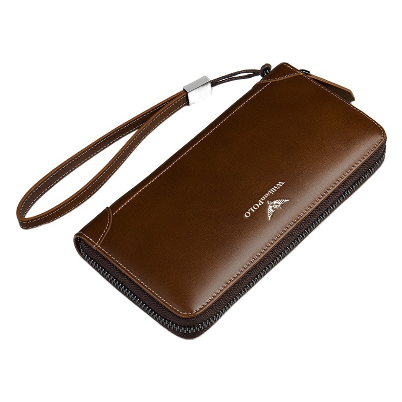 King Paul Men's Long Wallet Leather Wallet Youth Simple Business Casual Large Capacity Clutch Wholesale